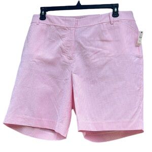 NWT Talbots Perfect Shorts 9” Inseam Pink Striped Shorts Plus Size 20W